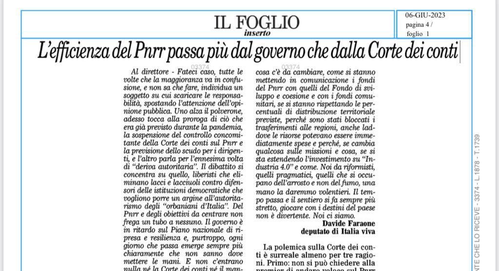 L’EFFICIENZA DEL PNRR PASSA PIÙ DAL GOVERNO CHE DALLA CORTE DEI CONTI